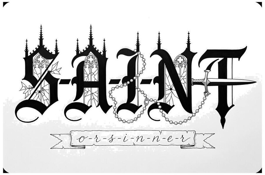 Typography lettering tattoo concept generated by InkFactory